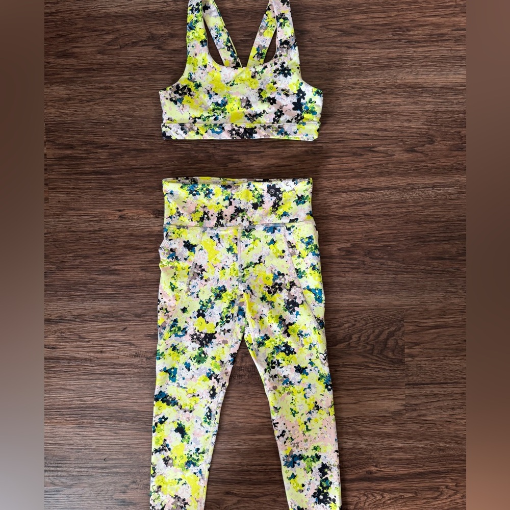 Old Navy Girls Workout High Waist PowerSoft Side-Pocket Active SET Small/Medium